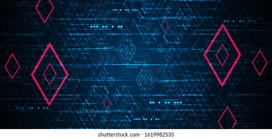Vector illustration. Digital technology and engineering background.