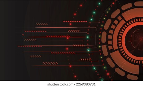 Vector illustration digital technology HUD element colorful background with technological elements eps 10.