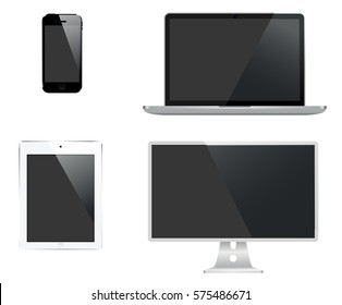 Vector illustration of a digital technology set on the white 