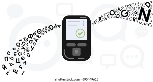 vector illustration for digital translator for different languages