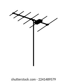 Vektorgrafik der digitalen Fernsehantenne
auf weißem Hintergrund