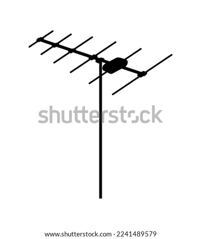vector illustration of digital tv antenna
on white background
