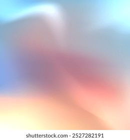 Vector illustration of a dim holographic background in neon blue, orange, purple colors with a bright glow. Ideal for creative projects in a modern style