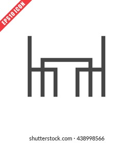 Vector illustration of dining room icon on white background