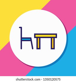 Vector illustration of dining table icon colored line. Beautiful event element also can be used as restaurant icon element.