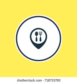 Vector Illustration Of Dinner Place Outline. Beautiful Meal Element Also Can Be Used As Restaurant Element.