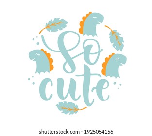 Ilustración vectorial con cabeza de dino y letras dibujadas a mano tan tierno.  Diseño tipográfico para postales, banner, estampado de camisetas, invitación, tarjeta de saludo, afiche.