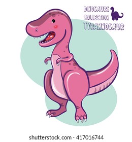 Vector illustration of Dinosaur cartoon character. Tyrannosaurus Rex