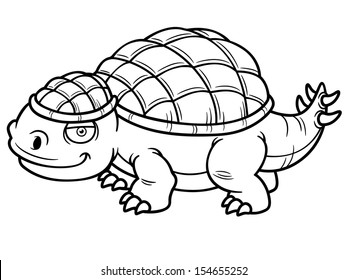 Vector illustration of Dinosaur Cartoon - Coloring book