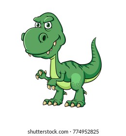 Vector illustration of Dinosaur cartoon, Isolated on white background.