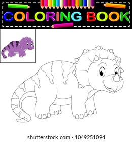 vector illustration of dinosaur coloring book