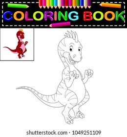 vector illustration of dinosaur coloring book