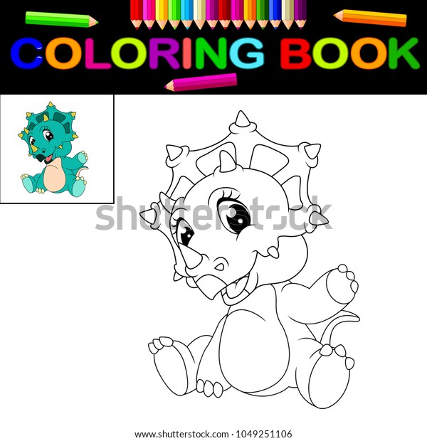 Vector Illustration Dinosaur Coloring Book Stock Vector Royalty Free 1049251106 Shutterstock 1301