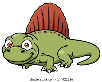 Vector illustration of dinosaur dimetrodon