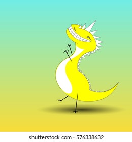 Vector illustration of dinosaur dragon lizard cartoon
