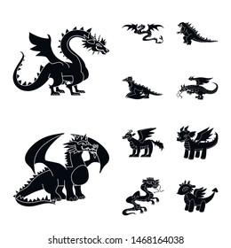 Vector illustration of dinosaur and history icon. Collection of dinosaur and animal vector icon for stock.