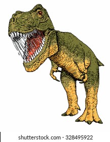 Vector illustration dinosaur  isolated white background