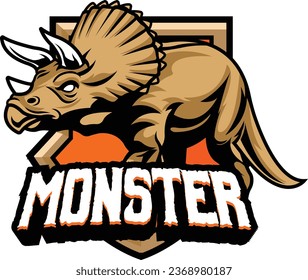 Vector illustration Dinosaur mascot logo template for sport team and gaming team
