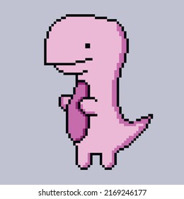 Vector illustration of a dinosaur in pixel art