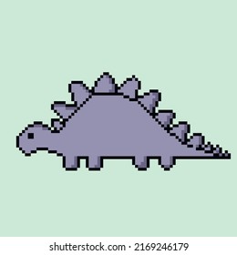 Vector illustration of a dinosaur in pixel art