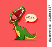 Vector illustration of dinosaur is roaring