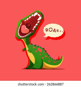 Vector illustration of dinosaur is roaring