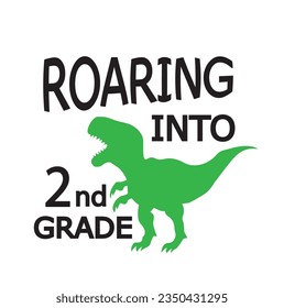 vector illustration of a dinosaur school, roaring