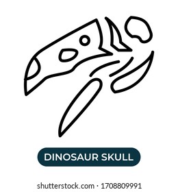 Vector illustration dinosaur simple cartoon icon use black color with line design style