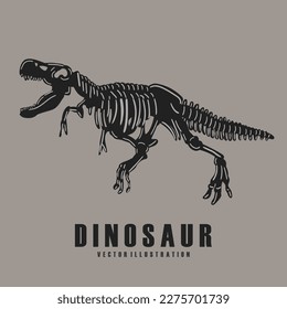 Vector illustration of dinosaur skeletons