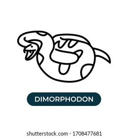 Vector illustration dinosaur snake icon use black color with line design style