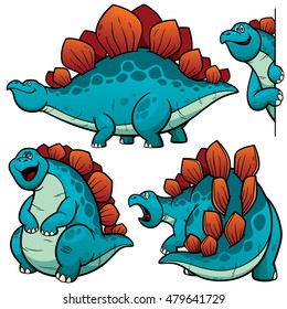 Vector illustration of Dinosaurs Cartoon Character Set