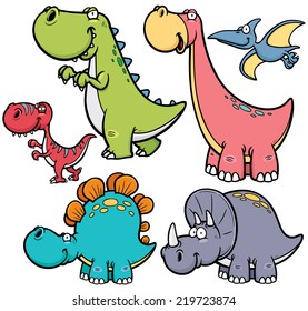 Vector illustration of Dinosaurs cartoon characters