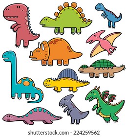 Vector illustration of Dinosaurs cartoon characters