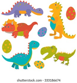 Vector illustration of Dinosaurs cartoon characters