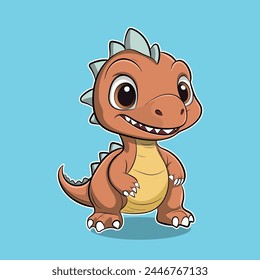 Vector illustration of Dinosaurs cute cartoon