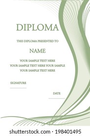 Vector illustration of diploma certificate
