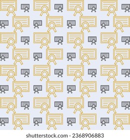 Vector illustration of diploma certificate seamless pattern background