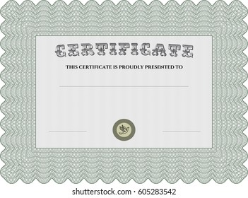 Vector Illustration of Diploma or certificate template in grey color
