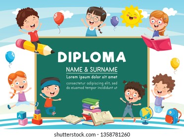 Vector Illustration Of Diploma Design