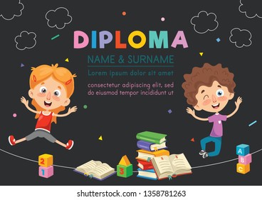 Vector Illustration Of Diploma Design