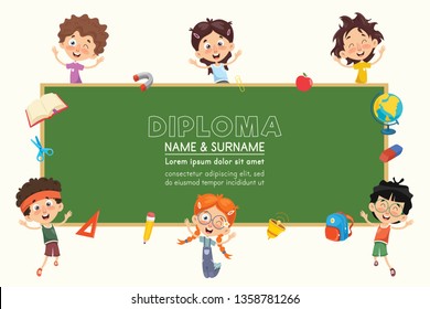 Vector Illustration Of Diploma Design