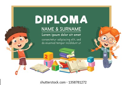 Vector Illustration Of Diploma Design