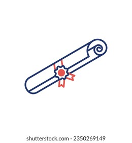 Vector illustration of diploma roll education concept.