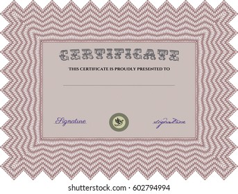 Vector illustration of Diploma template or certificate icon in brown.
