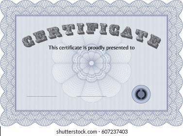 Plantilla de Ilustración vectorial del Diploma. Plantilla de certificado vector.Con patrón guilloche. Buen diseño. 
