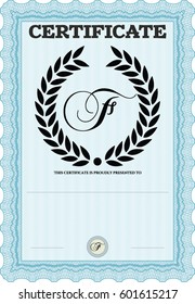 Vector illustration of Diploma template icon in Blue