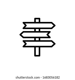 Icono de dirección, ilustración vectorial. Plantilla de diseño de línea