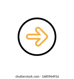Vector illustration, direction icon. Line and two colour design template