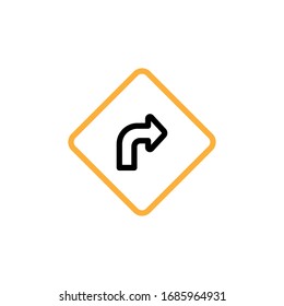 Vector illustration, direction icon. Line and two colour design template