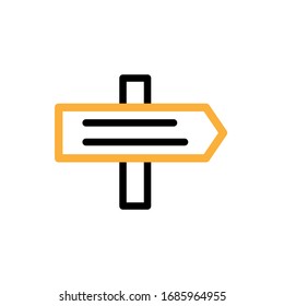 Vector illustration, direction icon. Line and two colour design template